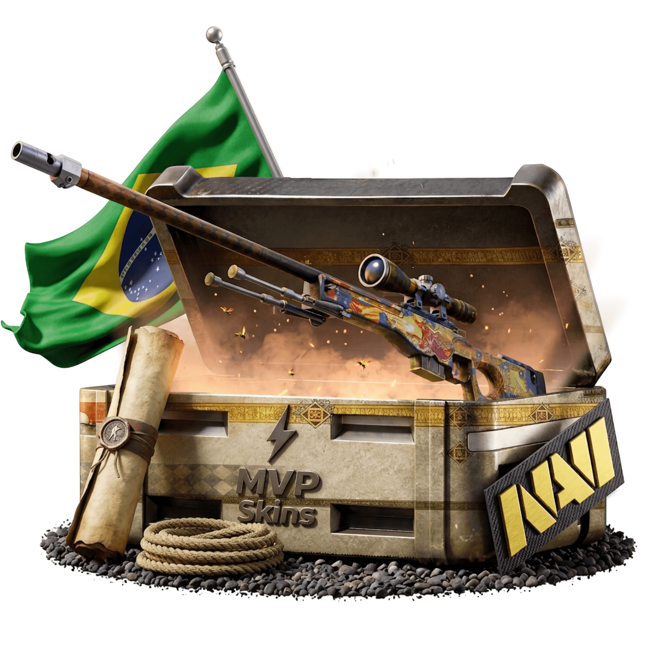 Navi AWP Dragon Lore With Flag